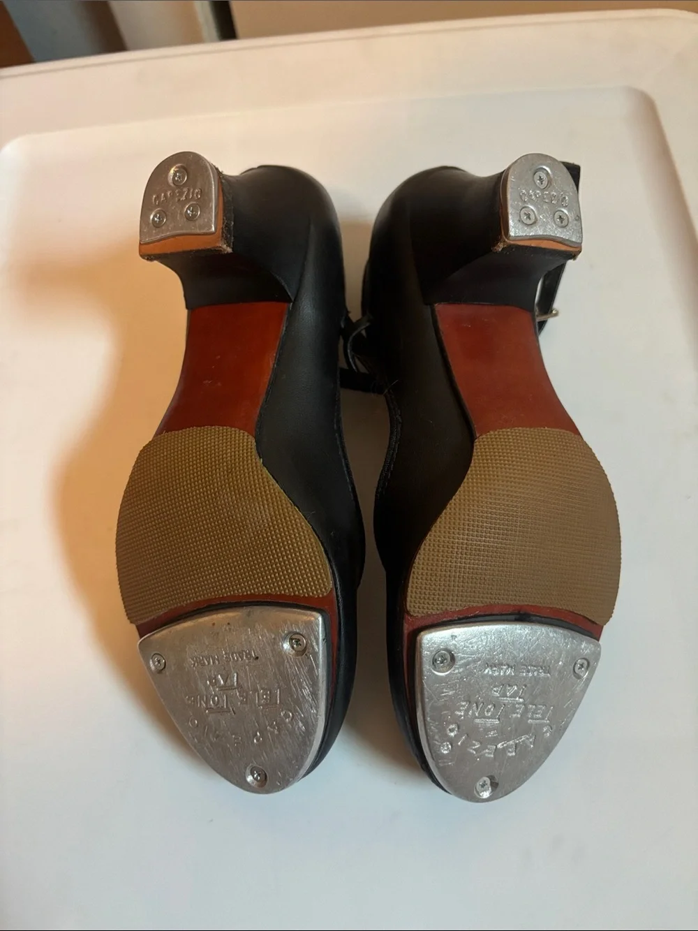 Capezio Black Mary Jane Ballet Flats with Pink Insole Size 4